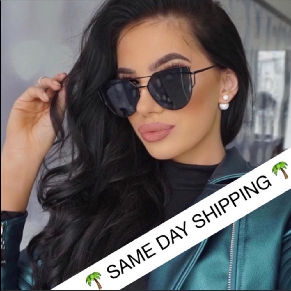 🌴SHIPS NOW🌴 Black Cat Eye Oversized Sunglasses